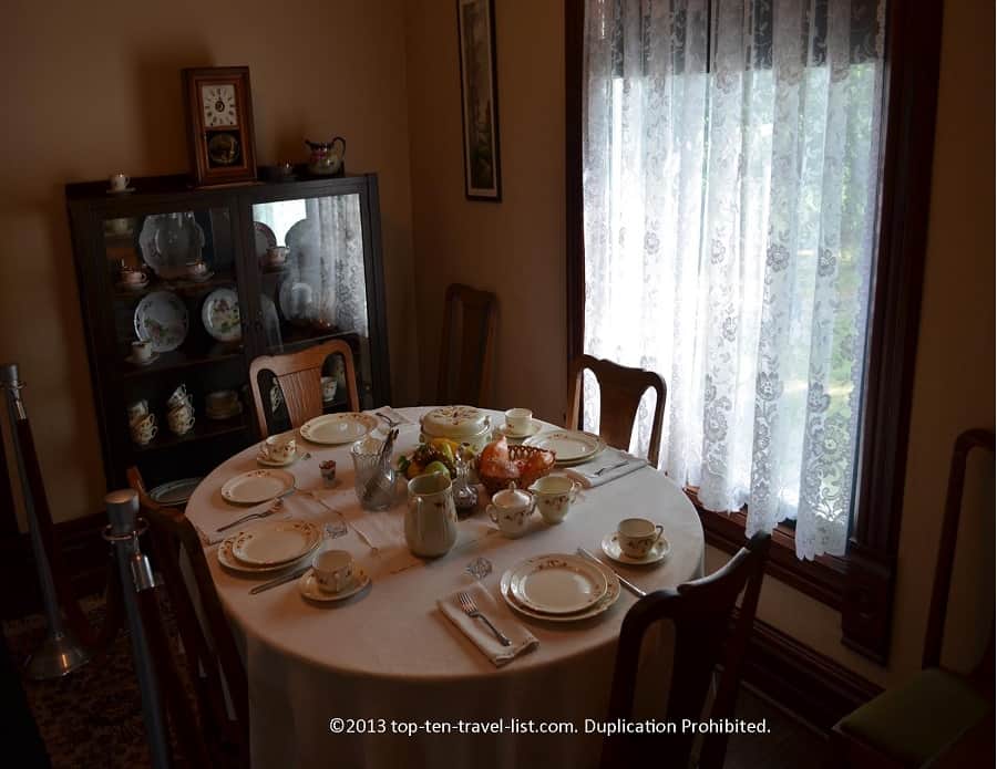 Dining room at Ronald Reagan house in Dixon