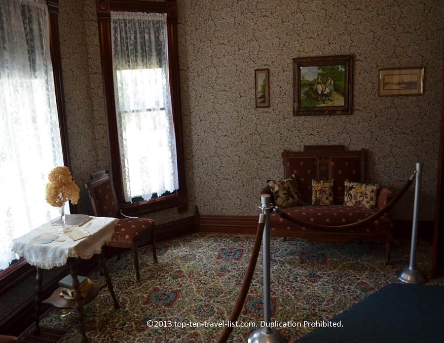 Parlor room of Ronald Reagan house in Dixon IL
