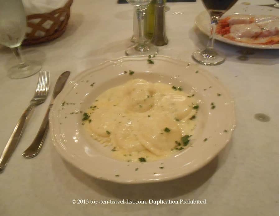 Four cheese ravioli at Basil Tree in Dixon, IL