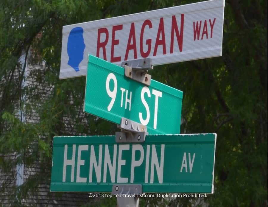 Reagan Way street sign in Dixon, IL