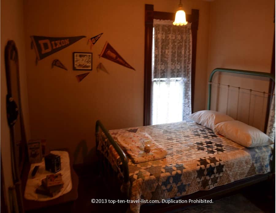 Reagan's bedroom in his boyhood home in Dixon