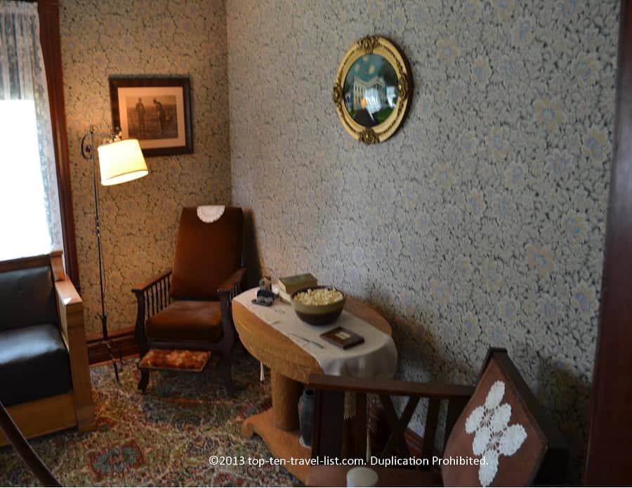 Sitting room in Reagan's Boyhood Home in Dixon