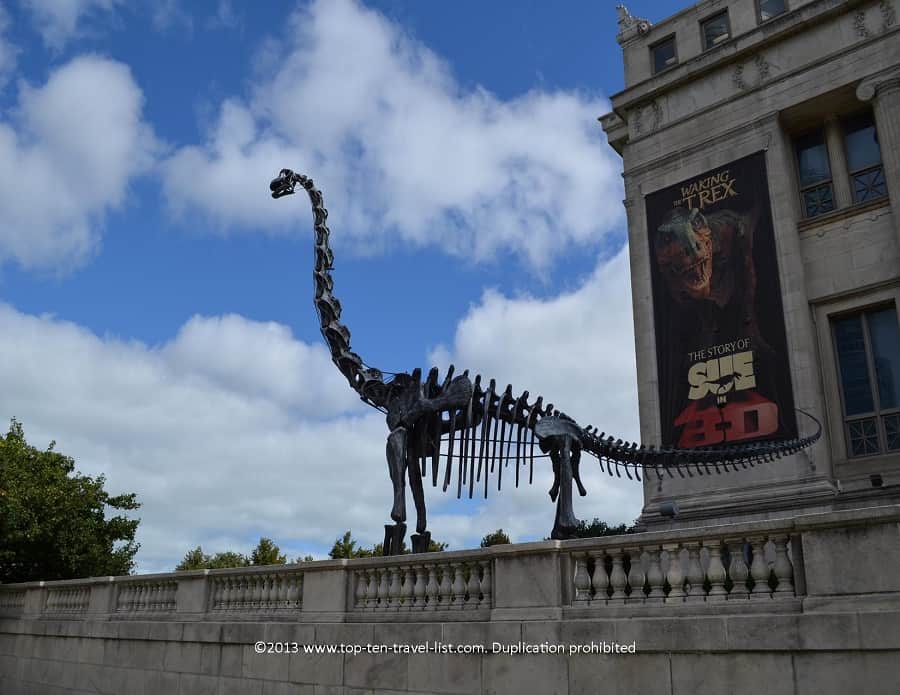 Dinosaur sculpture outside Chicago's Field Museum