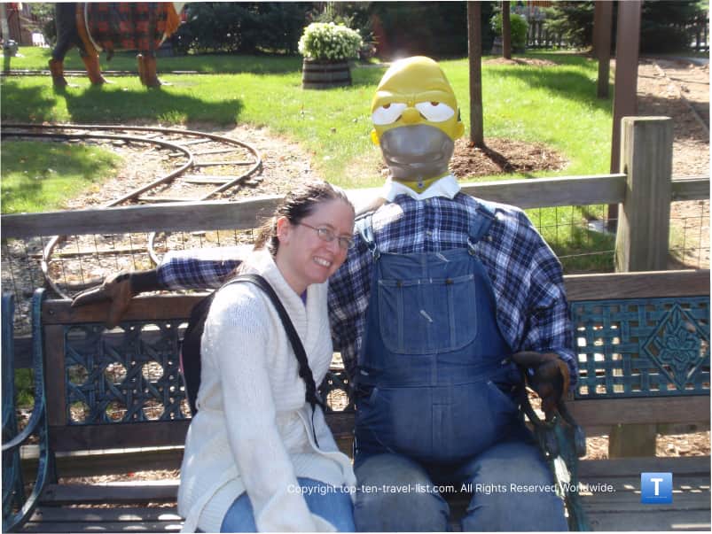 Homer Simpson decoration at Bengtson's Pumpkin Farm in Illinois