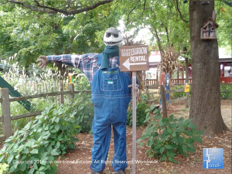 Scarecrow decoration at Bengston's Pumpkin Farm in Illinois