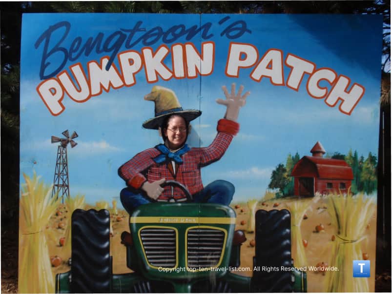 Fun photo opp at Bengtson's Pumpkin Farm in Illinois