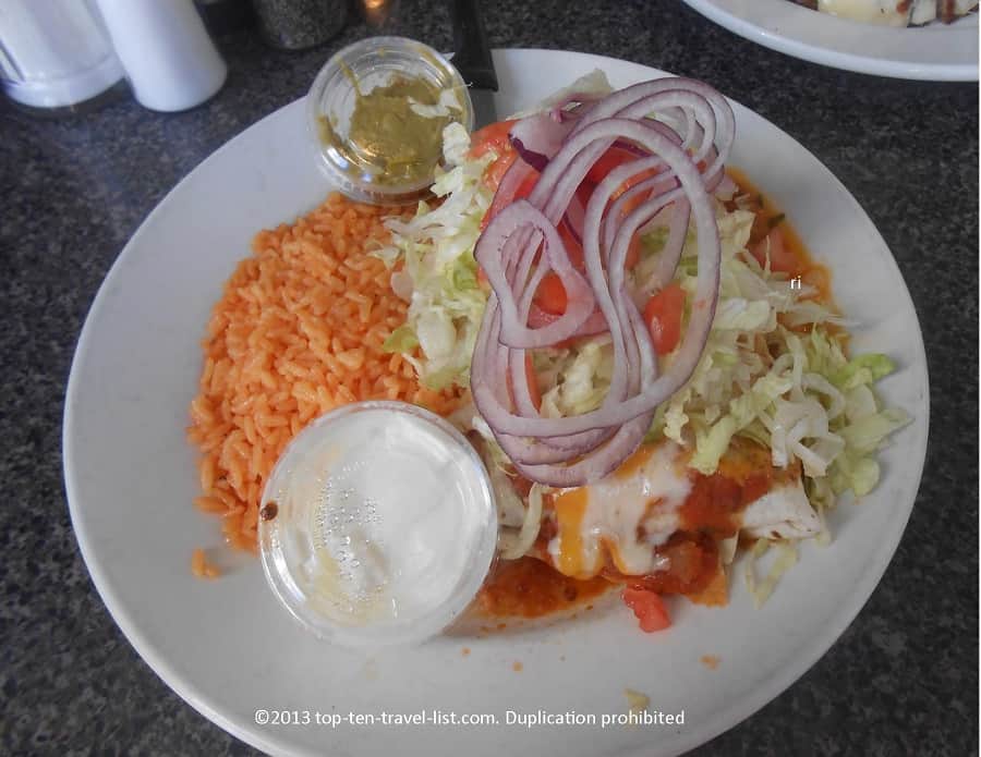 Black Bean burrito at Brio's restaurant in Phoenicia, NY