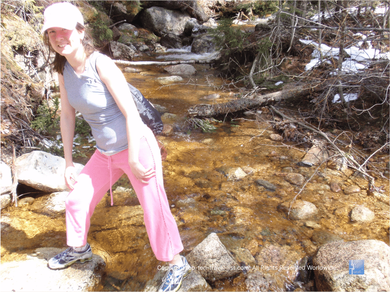 Creek crossing along the Greeley Ponds trail in the White Mountains