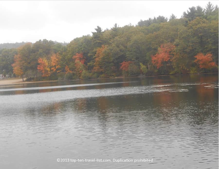 Fall foliage at Houghton's Pond in Massachusetts
