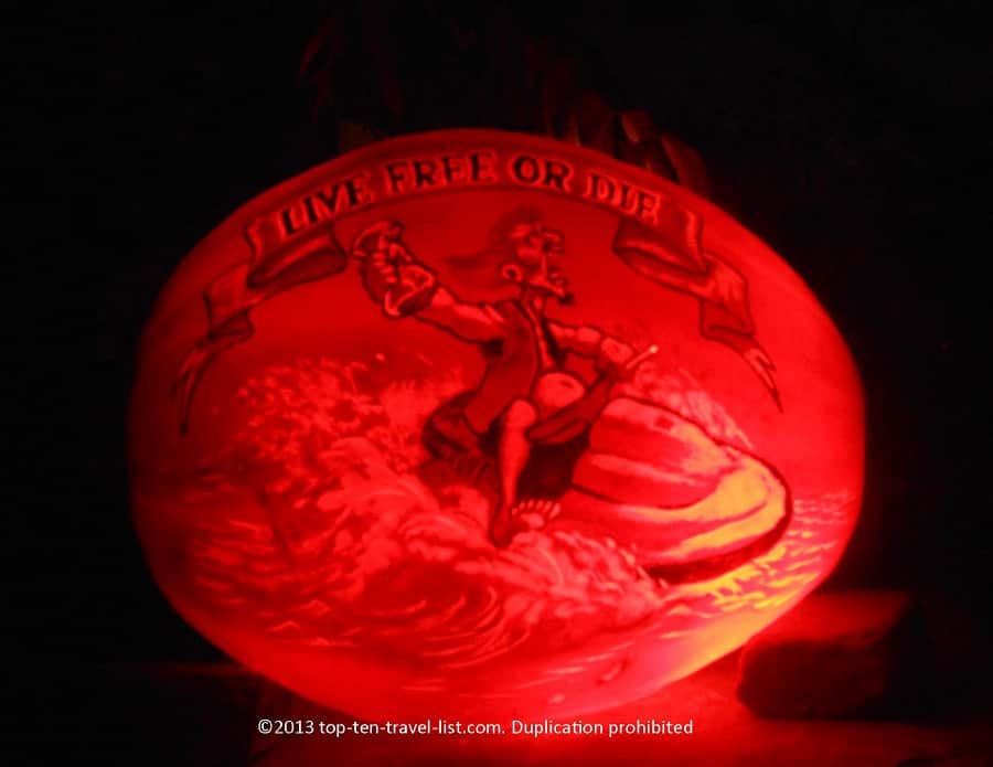Live Free or Die New Hampshire jack o'lantern