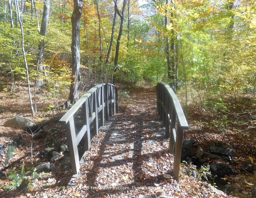 Pretty bridge along Devil's Hopyard red trail