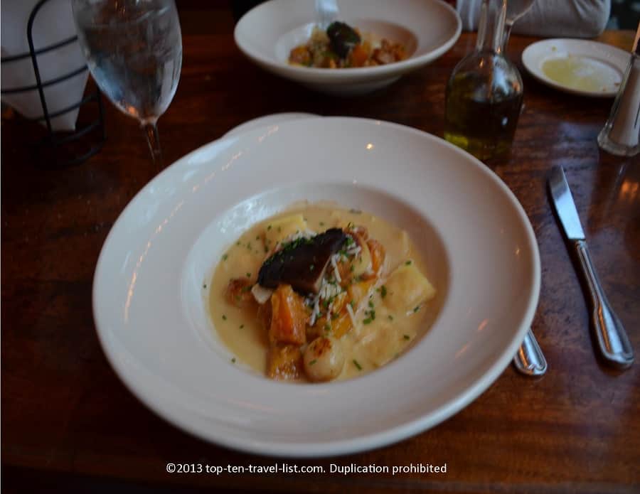 Pumpkin ravioli at the Bear Cafe in Woodstock
