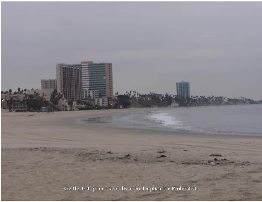 Beautiful views at Alamitos Beach in Long Beach, California 