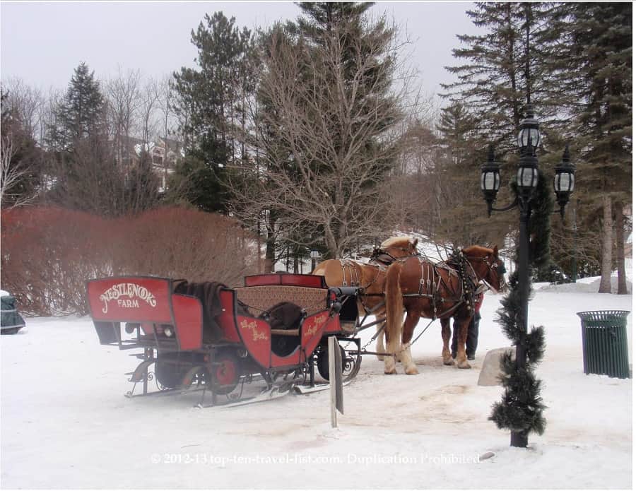 Sleigh ride at Nestlenook Farm in Jackson, New Hampshire