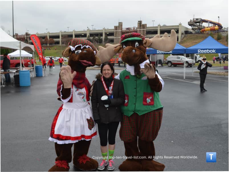 Santa Hustle half photo opp with reindeers