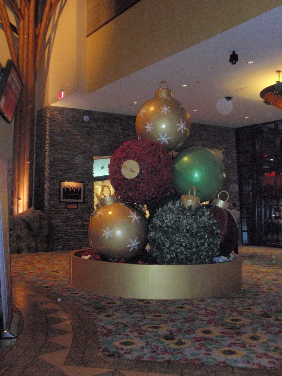 Ornament holiday display at the Mohegan Sun