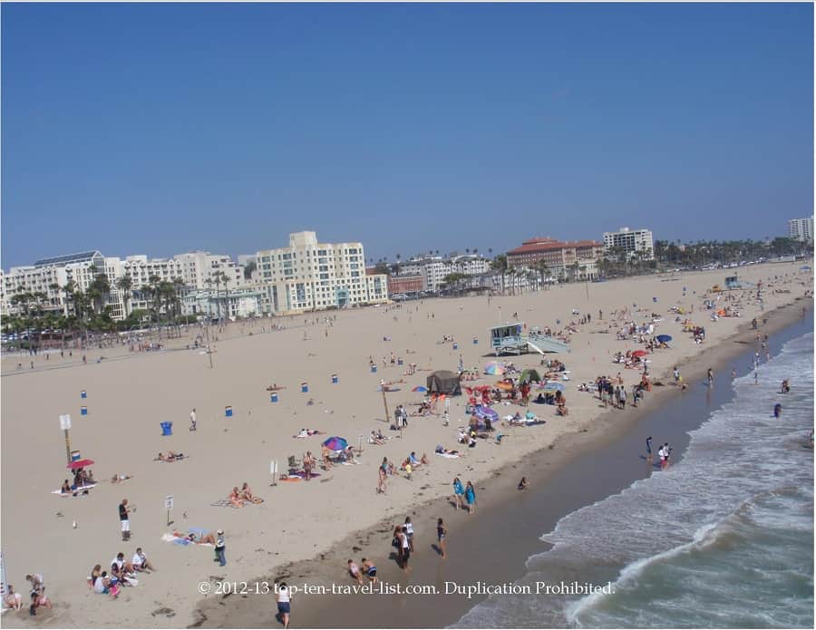 Views of Santa Monica Beach from the rollercoaster 