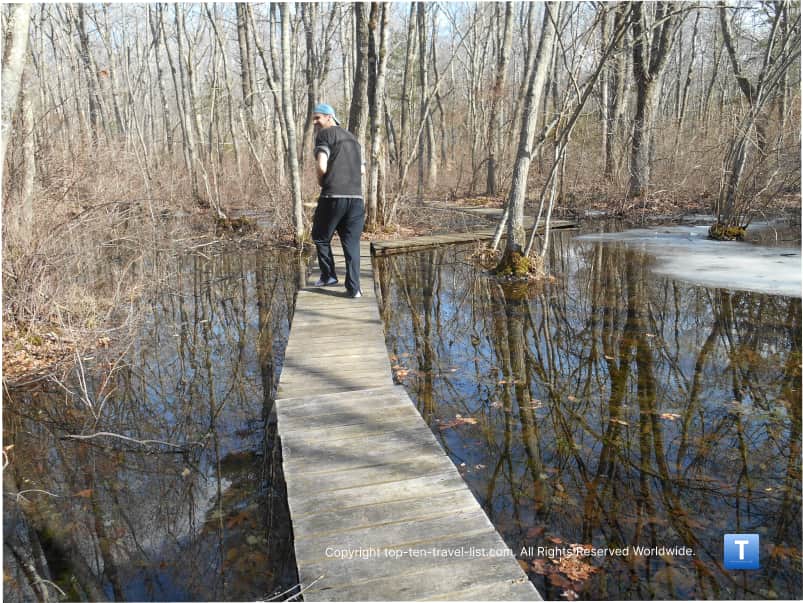 Hiking at Caratunk Wildlife Refuge in Massachusetts