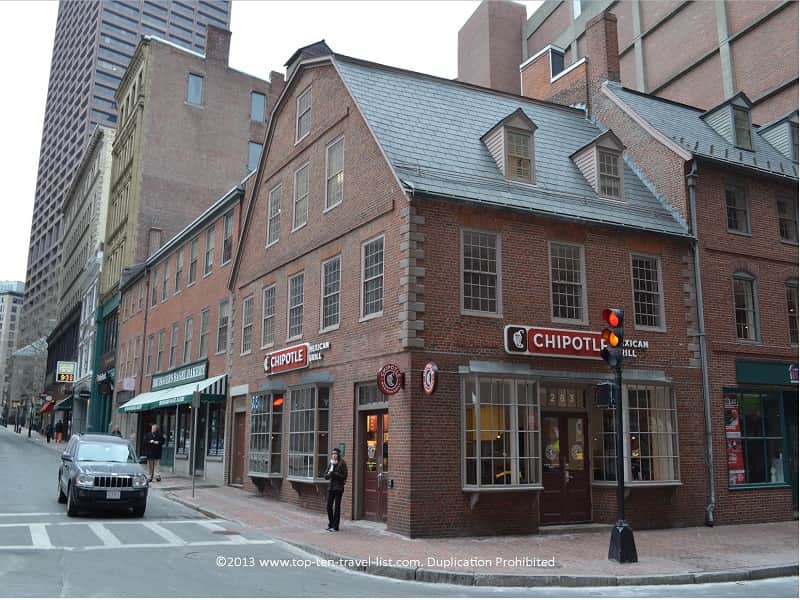 The Old Corner Bookstore (now a Chipotle) in Boston