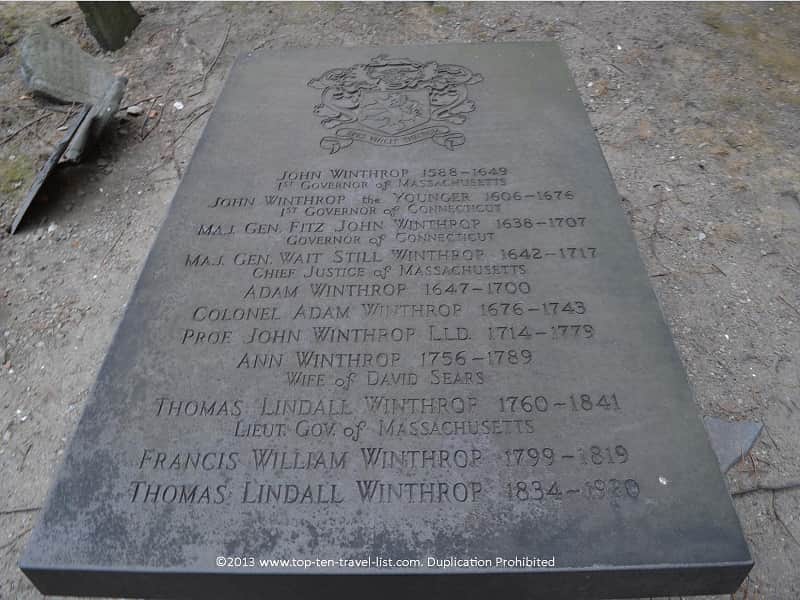 John Winthrop grave in Boston