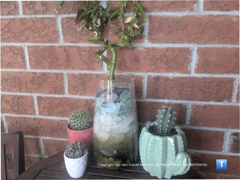 Seaglass from Islesboro, Maine in a vase