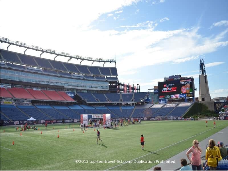 Finish at the 50 5k race at Gilette Stadium - home of the New England Patriots
