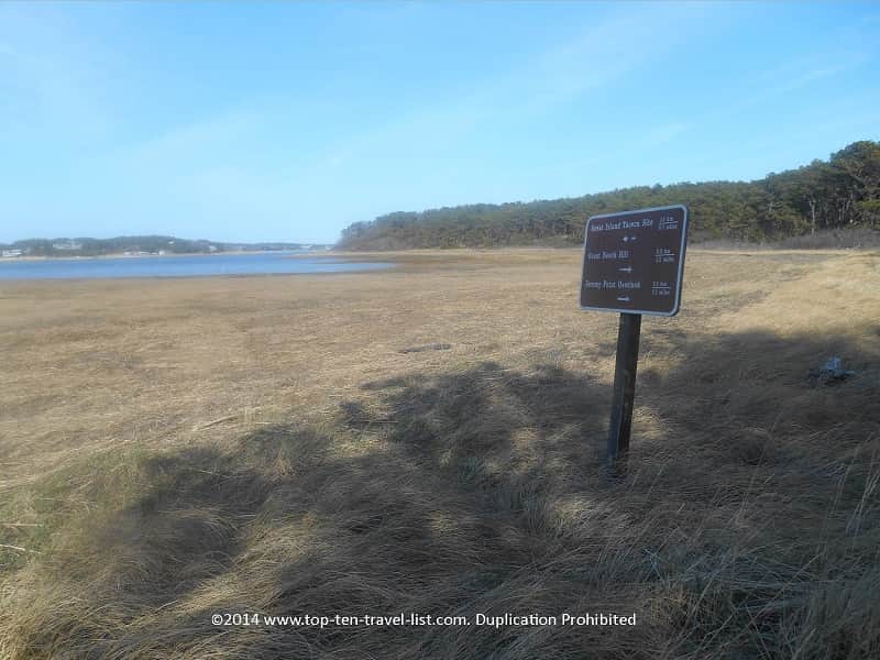 Trail markings on Cape Cod's Great Island Trail 