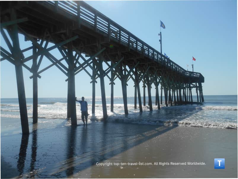 Standing under the pier in Myrtle Beach