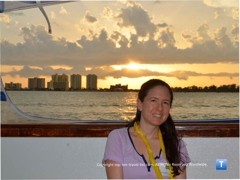 Enjoying the sunset from the Clearwater boat cruise