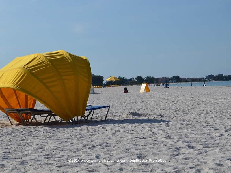 Cabana rental at St. Pete Municipal Beach in Treasure Island, Florida 