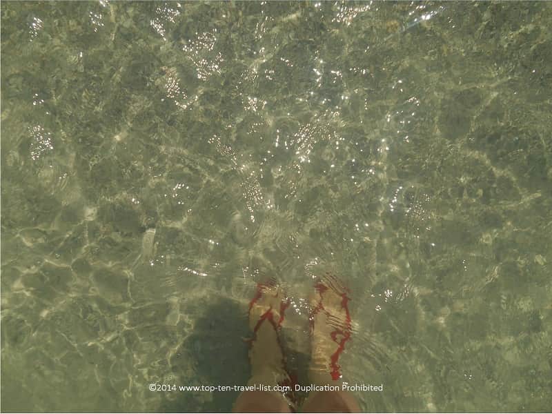 I can see my feet in the clear waters at Indian Rocks Beach 