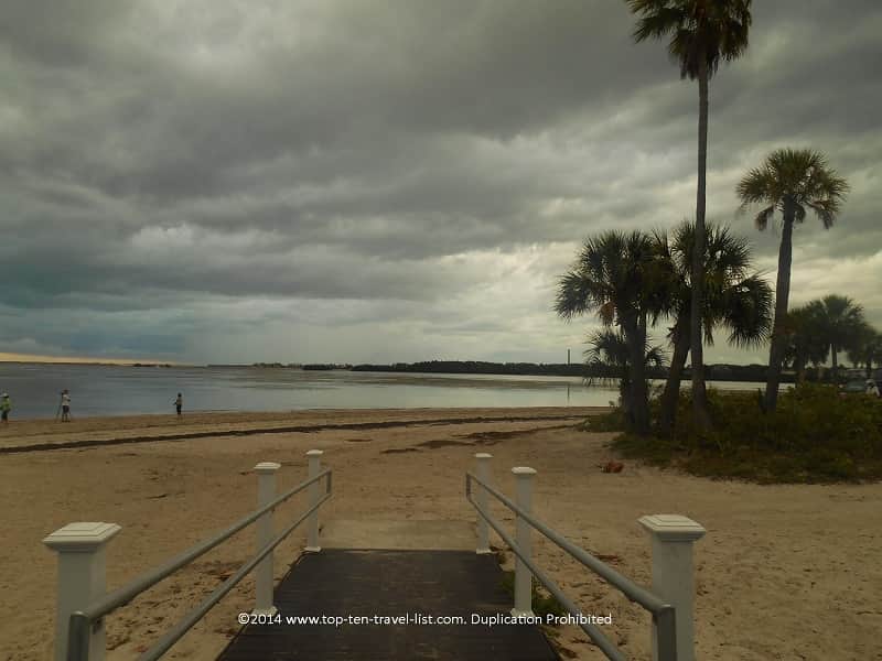 Walkway at Sunset Beach in Tarpon Springs, Florida 