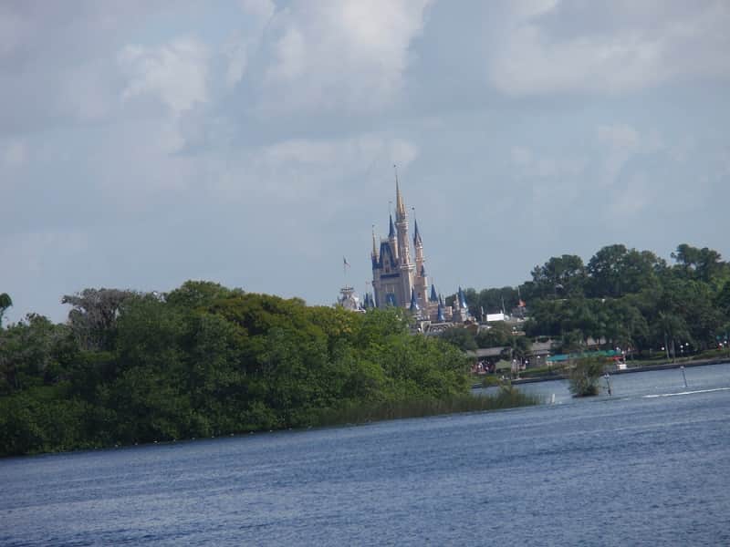 View of the Magic Kingdom castle from the boat ride
