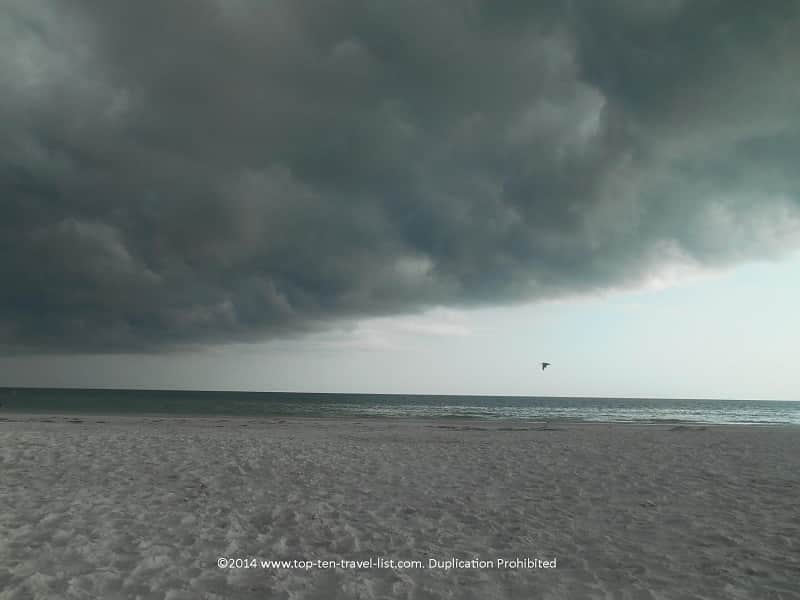 An empty Siesta Key Beach in Sarasota, Florida 