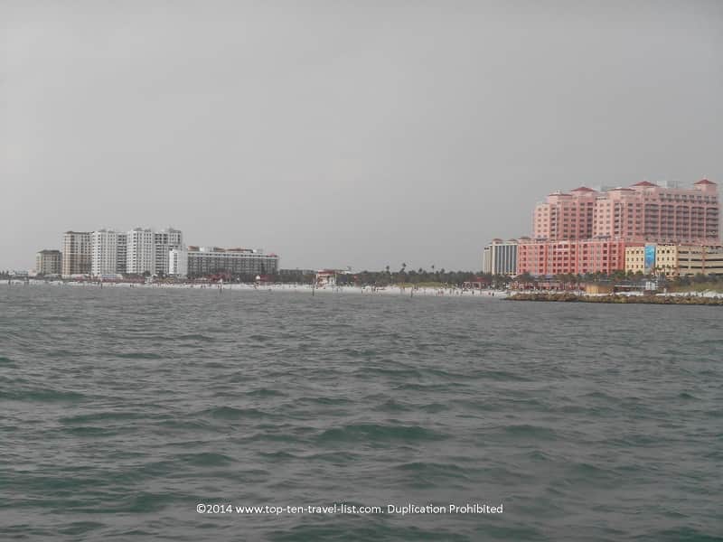 A view of Clearwater Beach from the Tropics Boat cruise