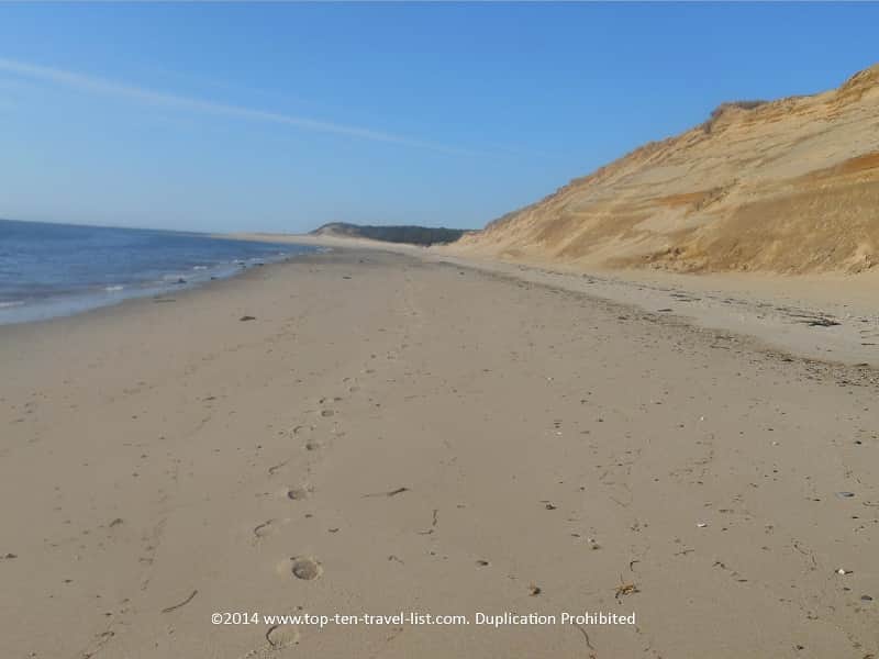 Beautiful secluded beach on Cape Cod's Great Island Trail