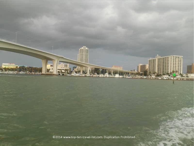 A view of downtown Clearwater from the Tropics Boat Tours 