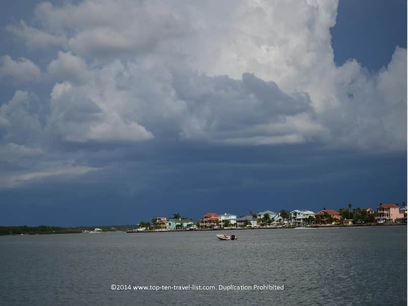 Colorful homes in Boca Ciega Bay