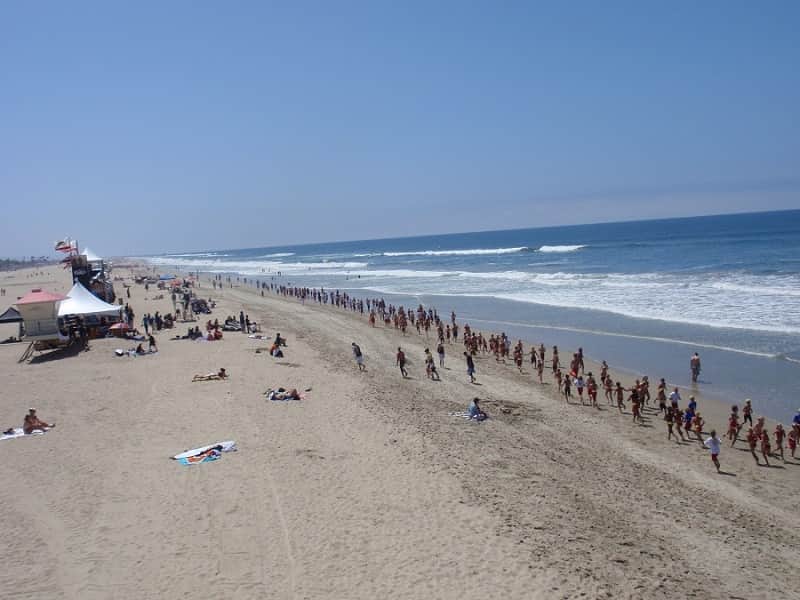 Lifeguard training day at Huntington Beach - Southern California 