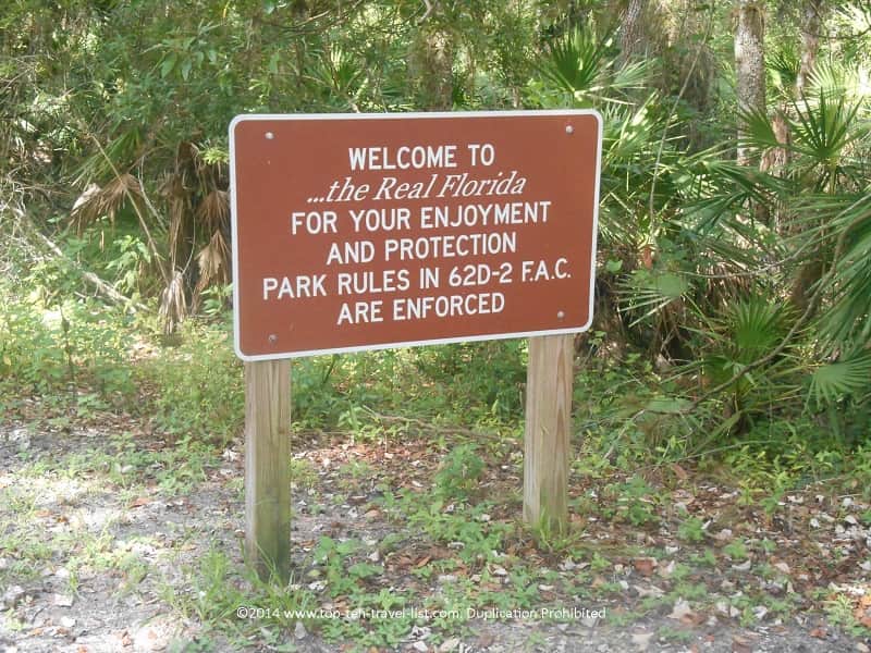 The Real Florida sign at Myakka River State park in Sarasota, Florida 