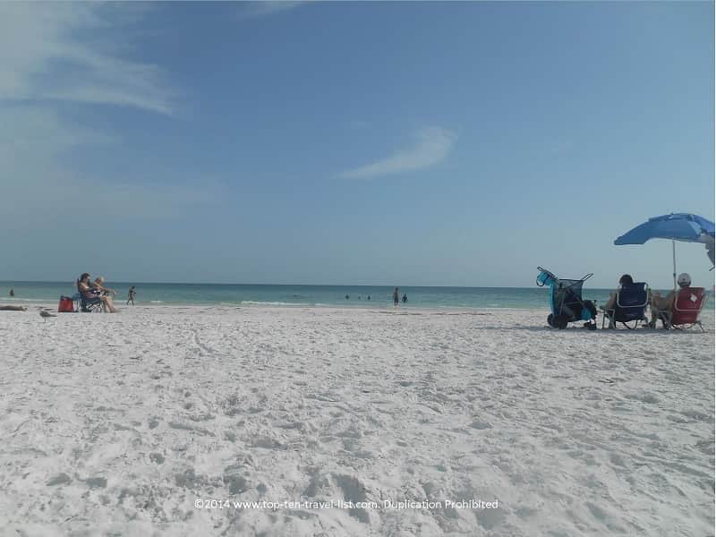 White 99% quartz sand at Siesta Key Beach in Sarasota, Florida 