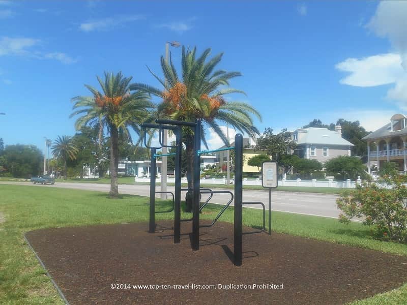 Fitness station along Tampa's Bayshore Blvd.