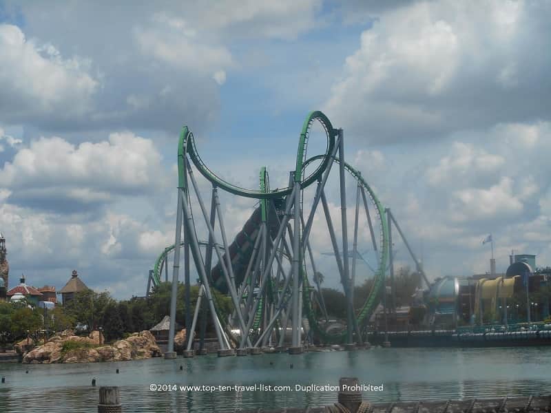 The Incredible Hulk Coaster at Islands of Adventure in Orlando