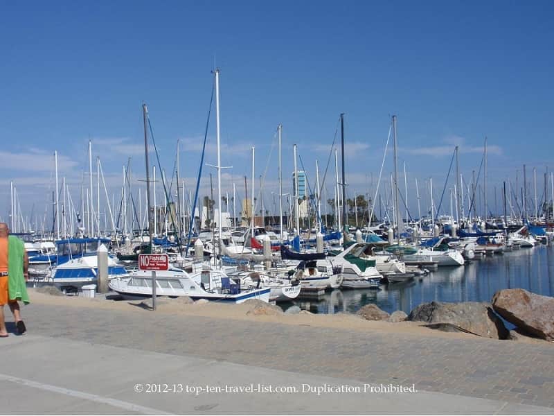 A scenic portion of the Long Beach Shoreline Pedestrian Path 