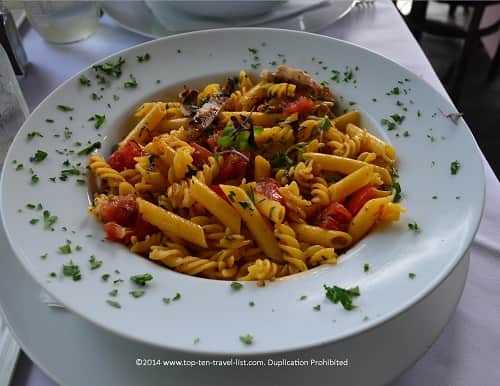 Veggie pasta at The Black Sheep in Blue Ridge, GA