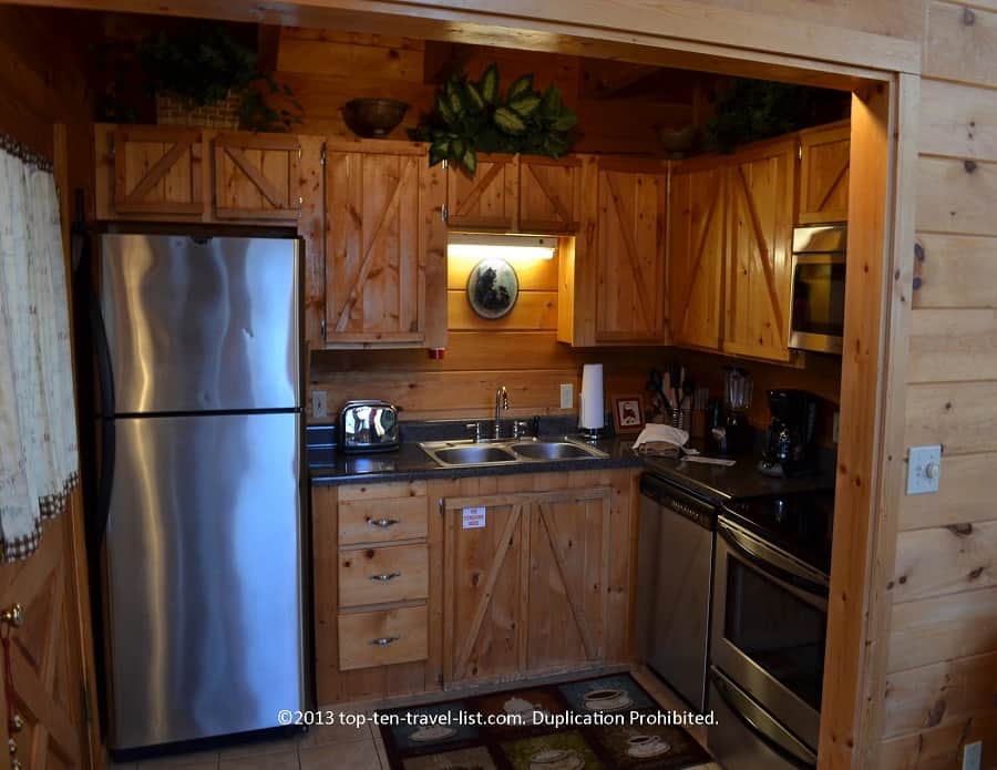 Kitchen in Timber Tops cabins