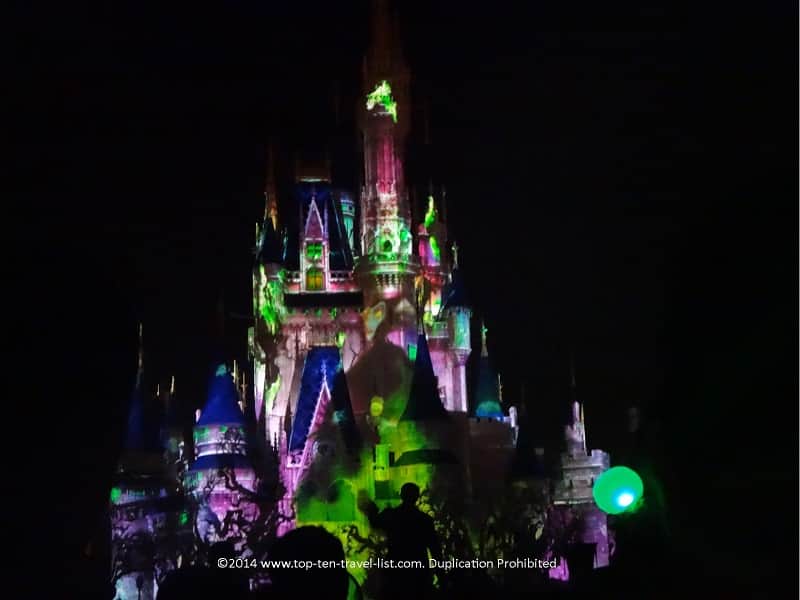 Maleficent projection on Cinderella's castle
