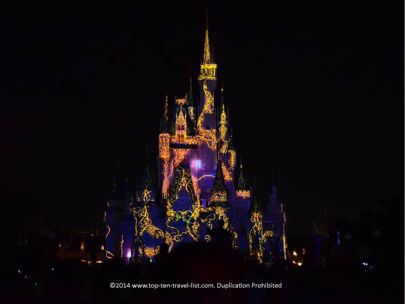 Sleeping Beauty projection on Cinderella's castle