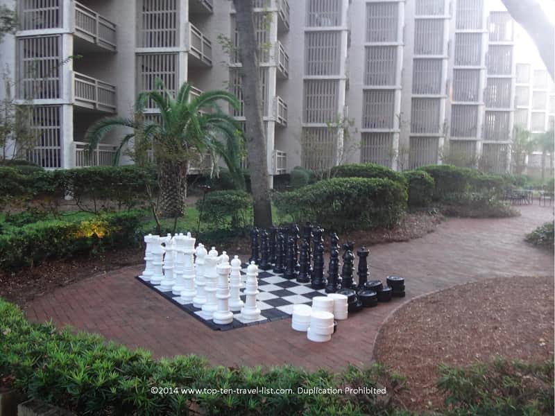 Life size chess game at Omni Hilton Head Oceanfront Resort