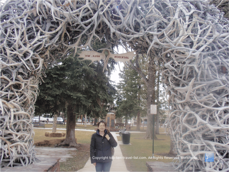 Elk refuge antlers in downtown Jackson Hole